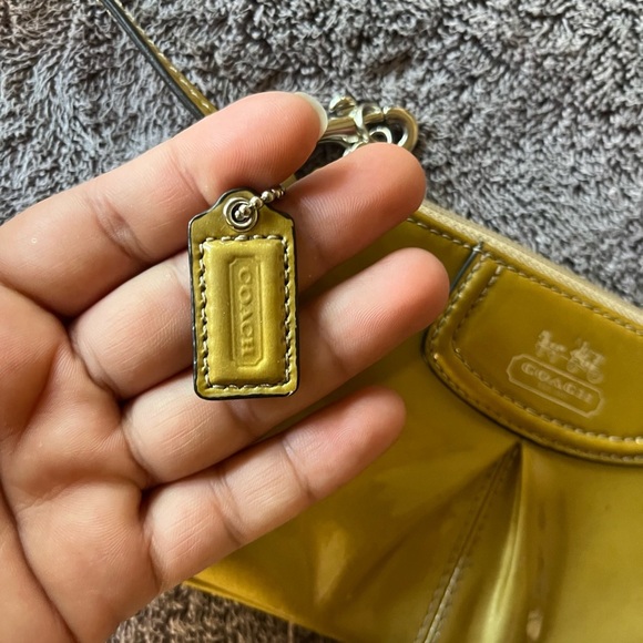 Coach Yellow Leather Wristlet with Pleated Detail - Picture 7 of 10